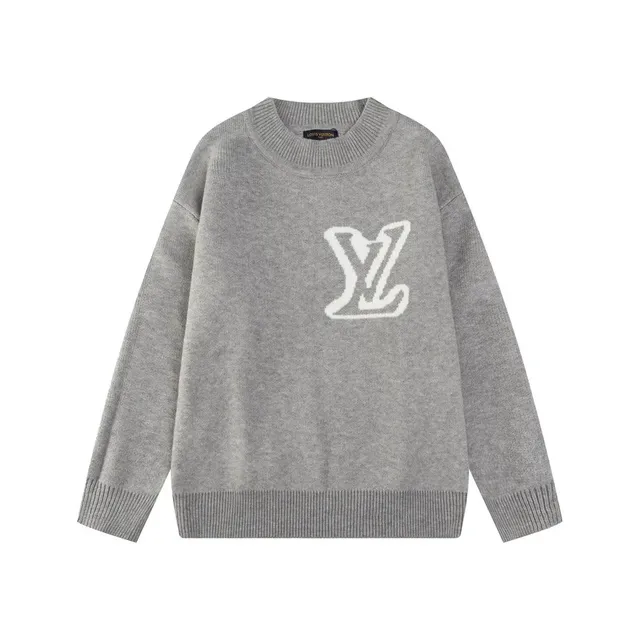 Louis Vuitton LV Logo Sweater Heather Grey with White Monogram
