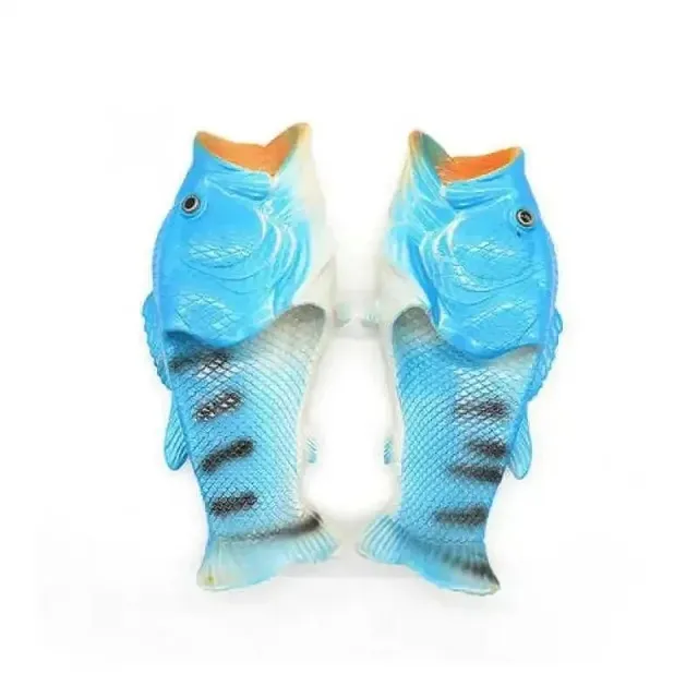 Crocs Fish Slipper Blue with Black Stripes