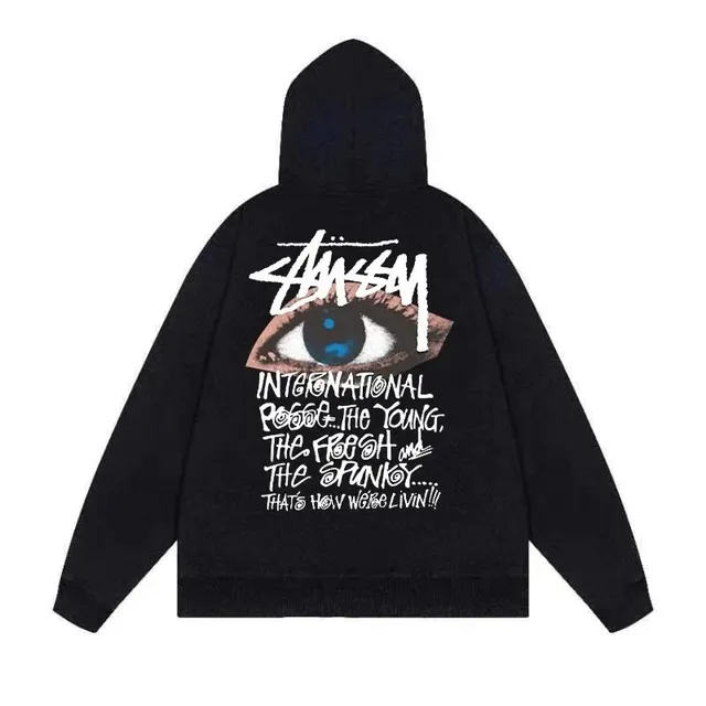 Stüssy Zip-Up Hoodie Eye Graphic Print