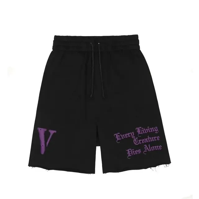 Vetements Printed Shorts V Logo and Gothic Text