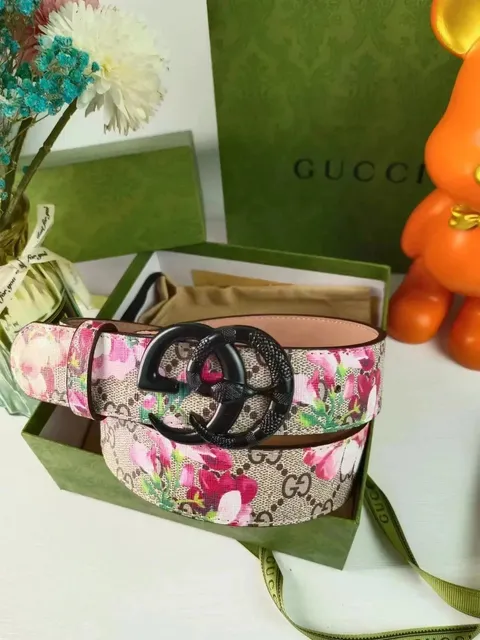 Gucci Horsebit Belt Floral GG Canvas