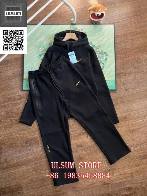 Nike × NOCTA Tech Fleece Hoodie and Joggers Black with Gold Swoosh