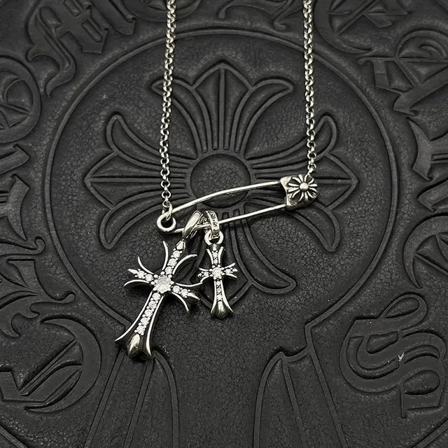 Chrome Hearts Cross Pendant Necklace Diamond-Embellished