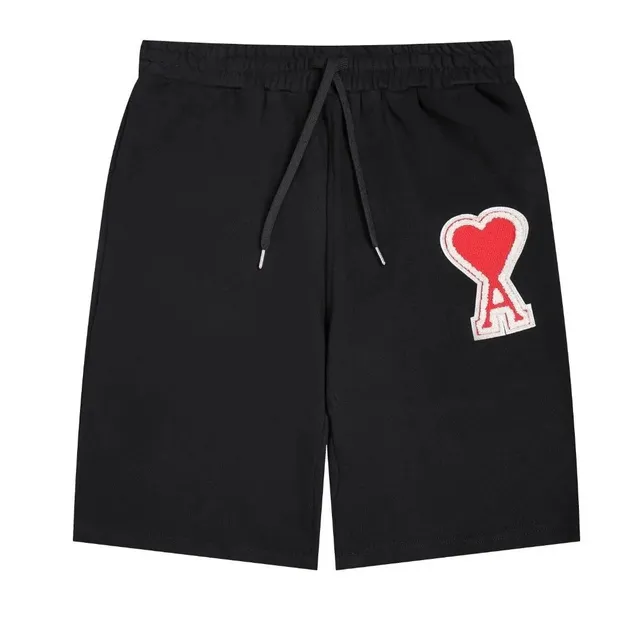 Amiri Heart Logo Shorts Red Heart Patch