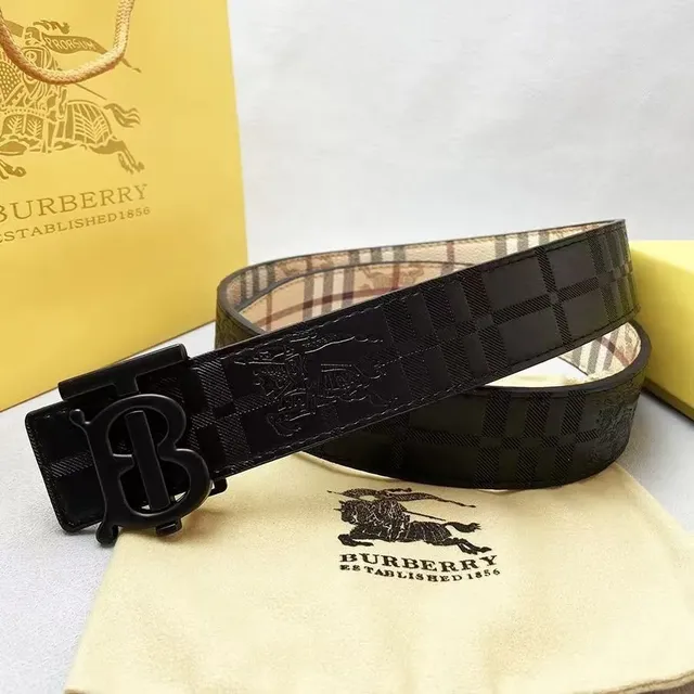 Burberry Check Print Belt Equestrian Knight Logo