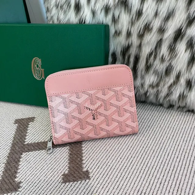 Goyard Saint Louis Wallet Pink Goyardine Canvas