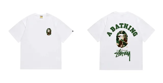 BAPE × Stüssy Short-Sleeve T-Shirt A Bathing Ape x Stussy Camo