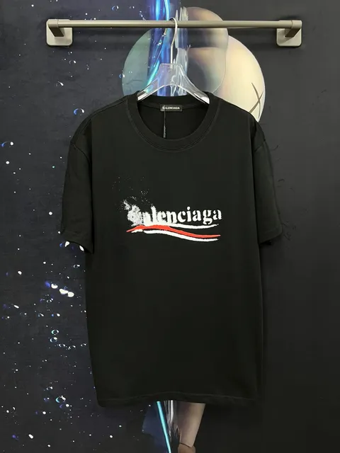 Balenciaga Logo T-Shirt Distressed Logo
