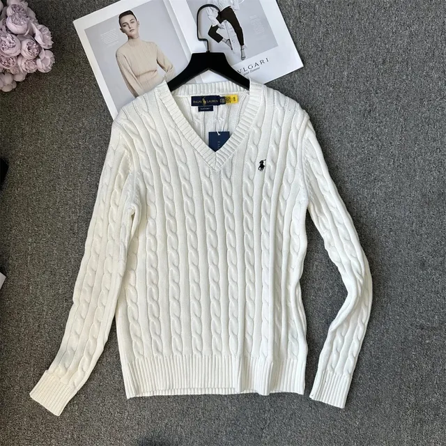 Polo Ralph Lauren Cable Knit V-Neck Sweater Classic Cable