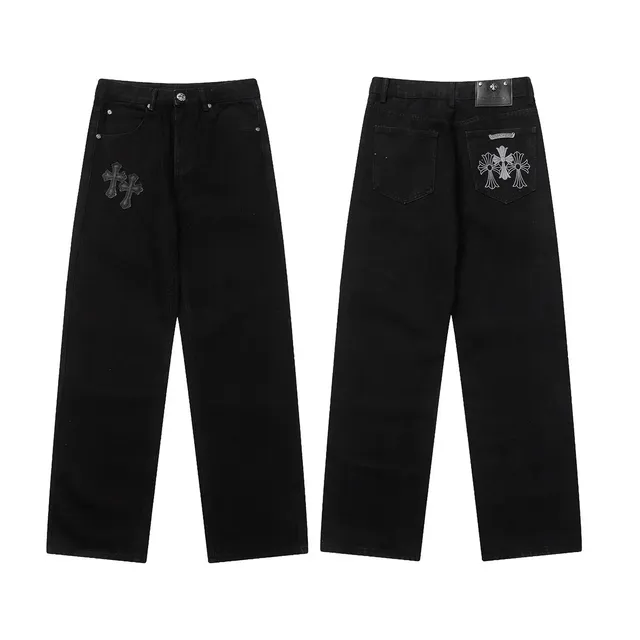 Chrome Hearts Jeans Cross Embroidery