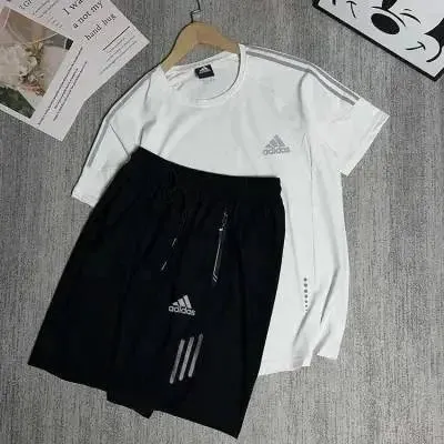 Adidas T-Shirt and Shorts Set White/Black