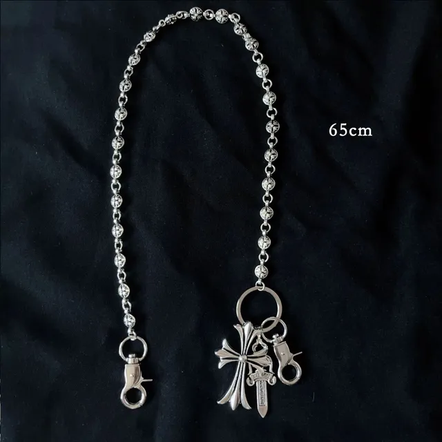 Chrome Hearts Cross Sword Keychain Silver