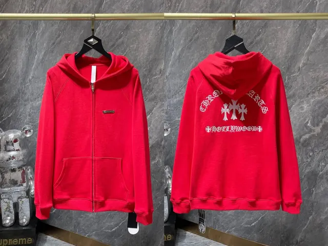 Chrome Hearts Zip-Up Hoodie Hollywood Cross