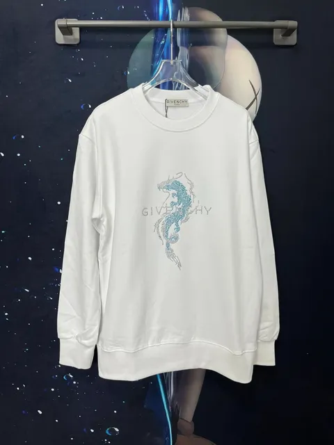 Givenchy Crewneck Sweatshirt Crystal Dragon Embroidery