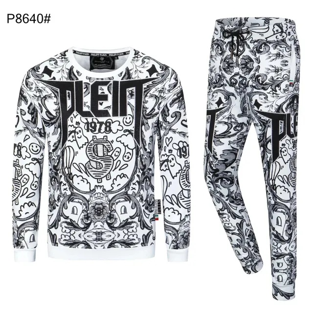 Philipp Plein Graphic Sweatshirt and Joggers Set All-Over Print