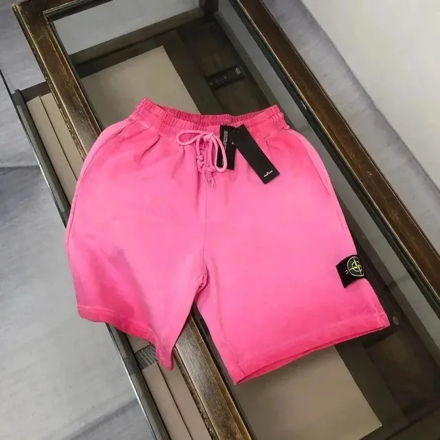 Stone Island Cotton Terry Shorts Vibrant Pink