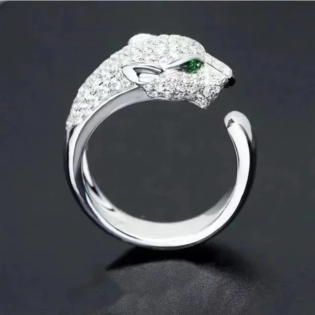Cartier Panthère Ring Paved with Diamonds and Emerald Eye