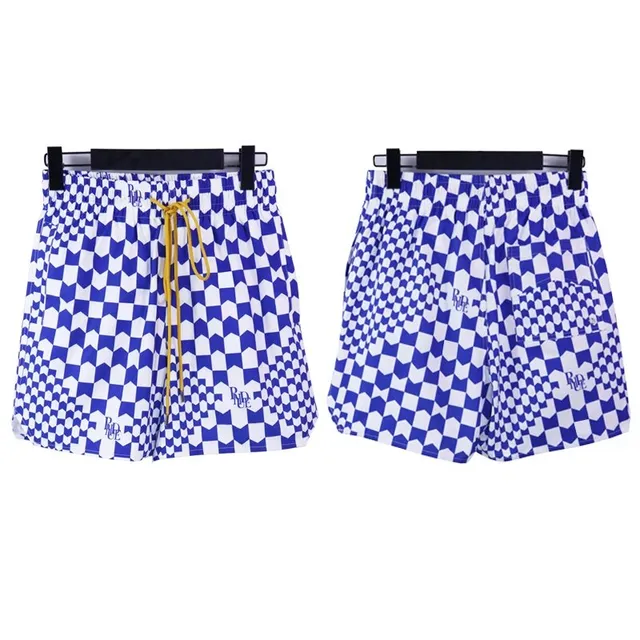 Rhude Checkered Shorts Optical Illusion Print