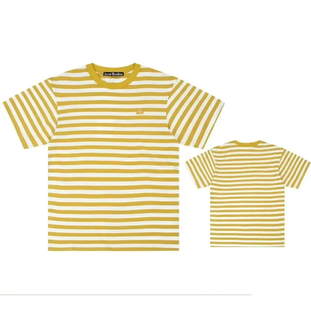 Acne Studios Striped T-Shirt Mustard and White Stripe