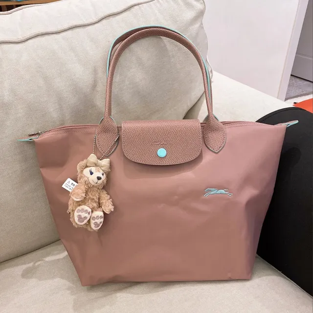 Longchamp Le Pliage Nylon Tote with Embroidered Logo