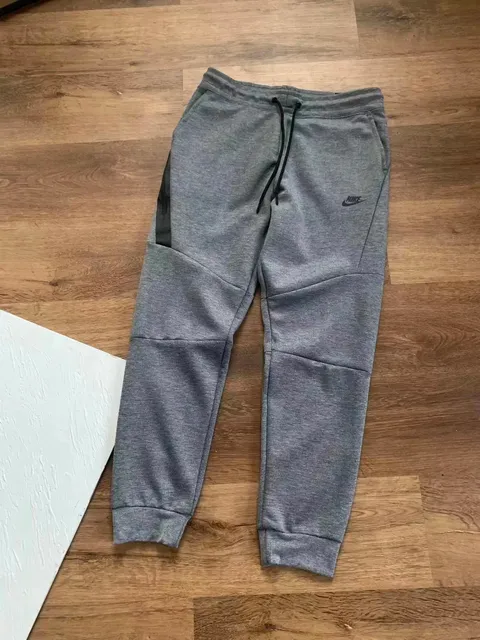 Nike Tech Fleece Joggers Heather Grey with Black Panel