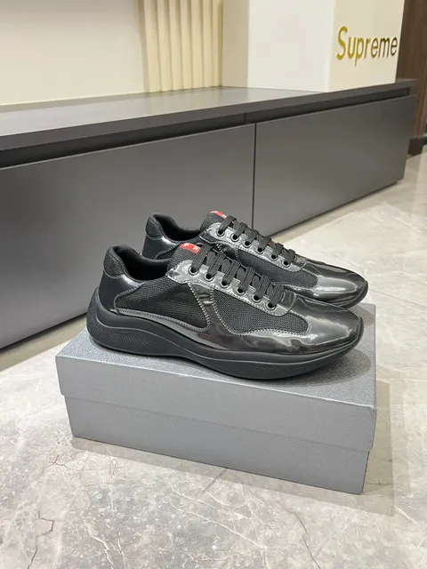 Prada Ace Sneaker Patent and Mesh