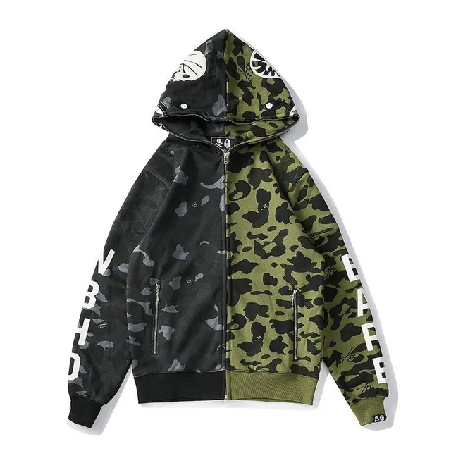 BAPE Shark Full Zip Hoodie Split Camo