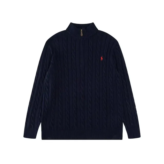 Polo Ralph Lauren Cable Knit Half-Zip Sweater Navy
