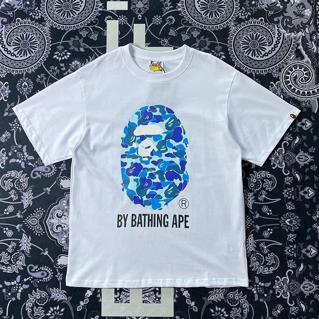 BAPE Shark Tee Blue Camo Ape Head