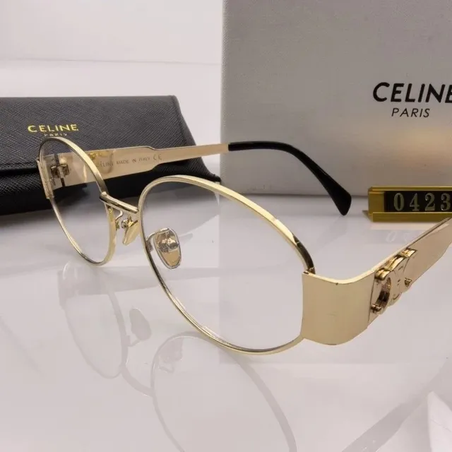 Celine Optical Frame Gold-tone Metal with Black Temples