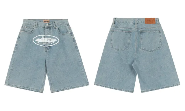 Denim Tears Denim Shorts Island Print
