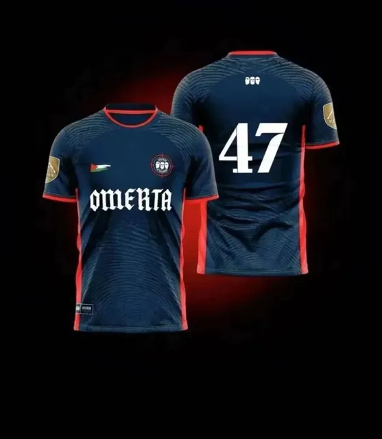 Corteiz Omerta Jersey Navy Red