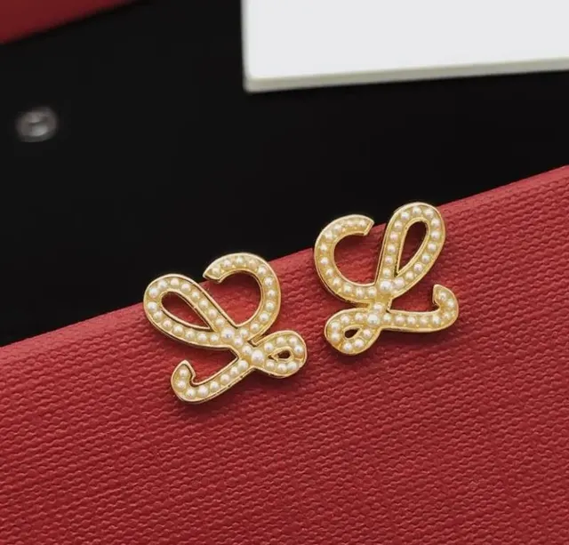 Loewe Anagram Earrings Pearl-Embellished