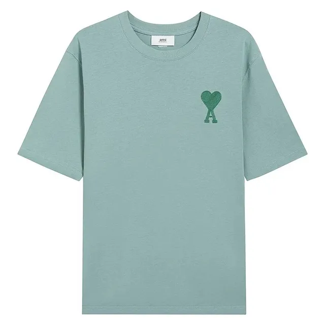 AMI Paris Heart Logo T-Shirt Mint Green
