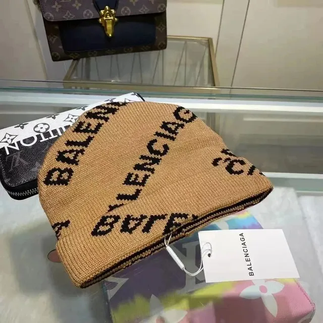 Balenciaga Knit Beanie Logo Intarsia