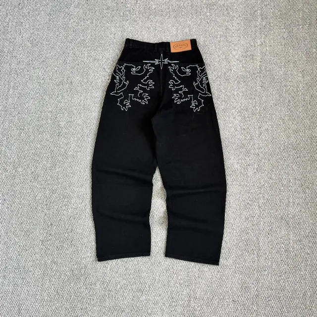 Embroidered Trousers Lion Motif
