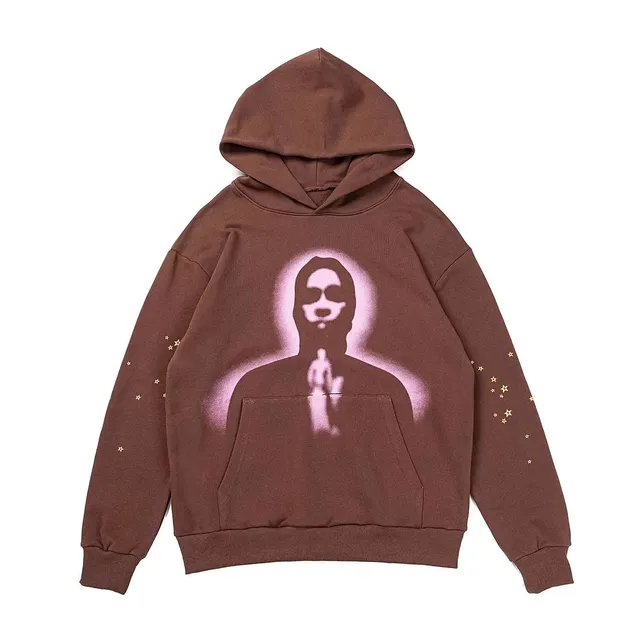 Sp5der Hoodie Ghost Print with Stars