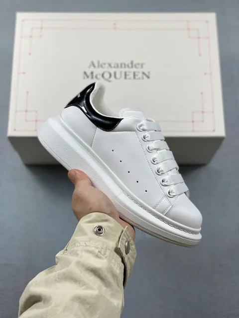 Alexander McQueen Oversized Sneaker White with Black Patent Heel