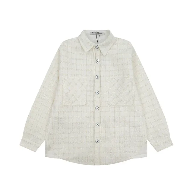 Chanel Tweed Shirt Checkered Tweed