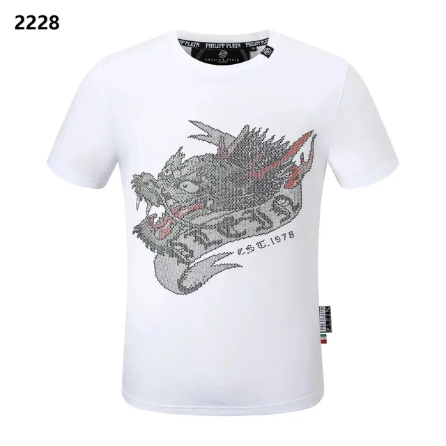 Philipp Plein Dragon Graphic Tee Crystal-Embellished Dragon