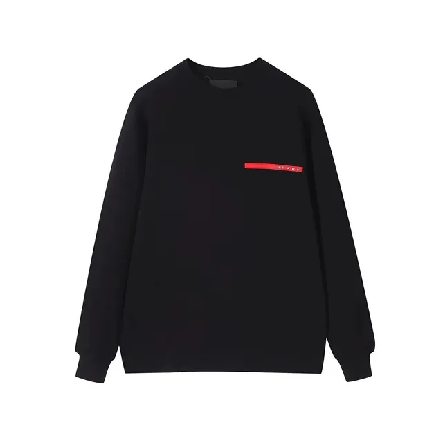 Prada Crewneck Sweater Red Logo Tape