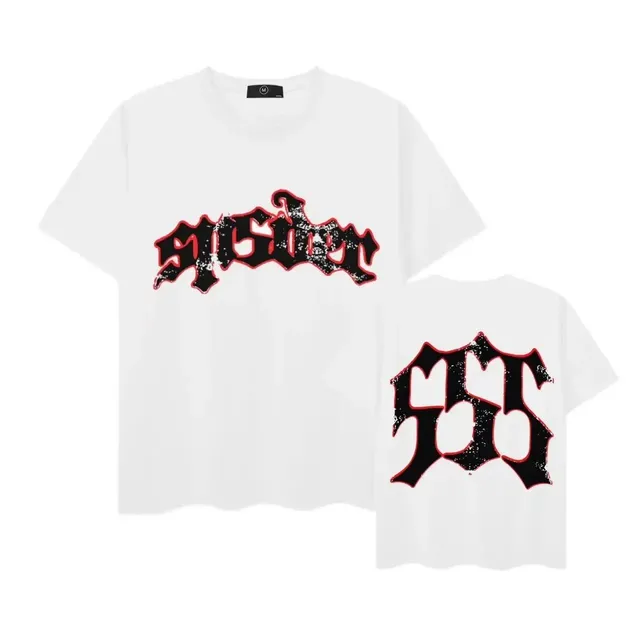 Sp5der Graphic Tee Black and Red Gothic Logo