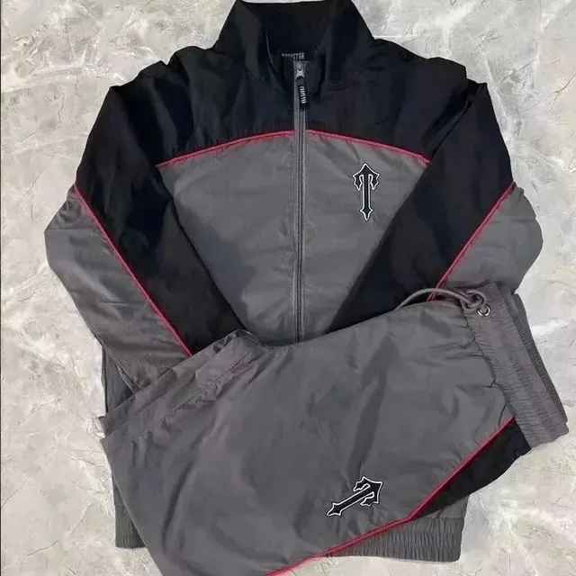 Travis Scott Track Suit Black Grey Red Trim