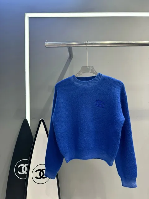 Chanel Knit Sweater Embroidered Logo
