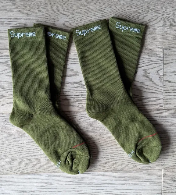 Supreme Crew Socks Olive Green