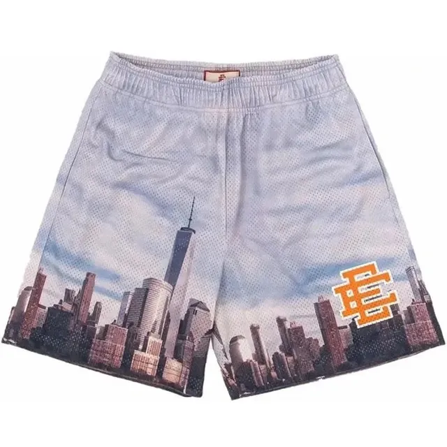 Eric Emanuel Mesh Shorts NYC Skyline Print