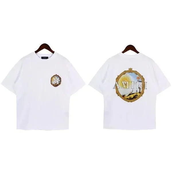 Amiri Graphic Tee Sunset Logo Print