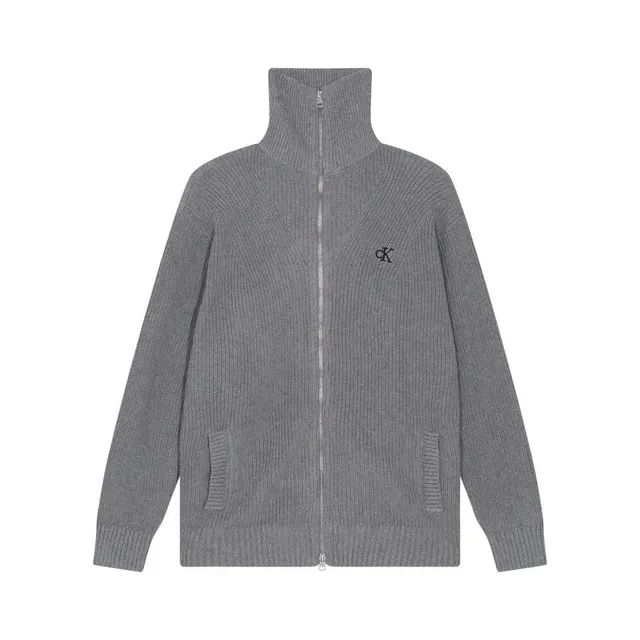 Calvin Klein Zip-Up Knit Sweater CK Monogram
