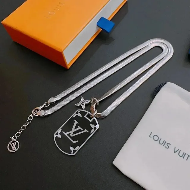 Louis Vuitton Dog Tag Necklace Monogram Print