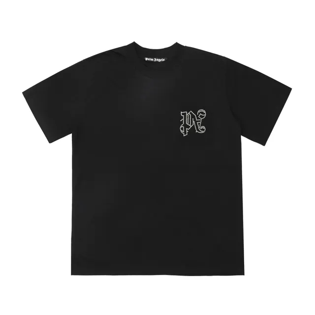 Palm Angels Logo T-Shirt Crystal Embellished